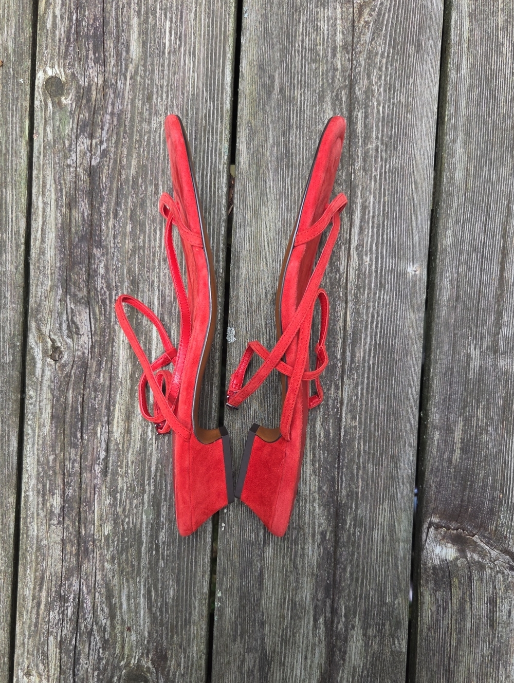 Madewell Maycie Asymmetric Suede Strap Sandal Bandana Red - Picture 6 of 13